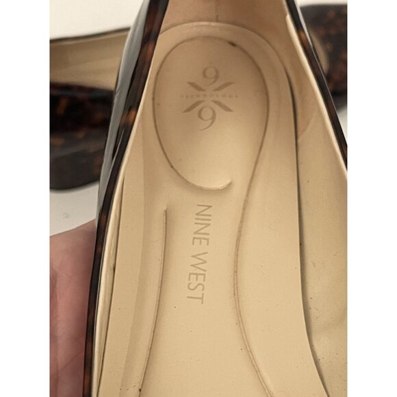 Nine West Cloe 9x9 Women's 11M Tortoise Square Toe Block Low Heel Pumps Office - Picture 9 of 10